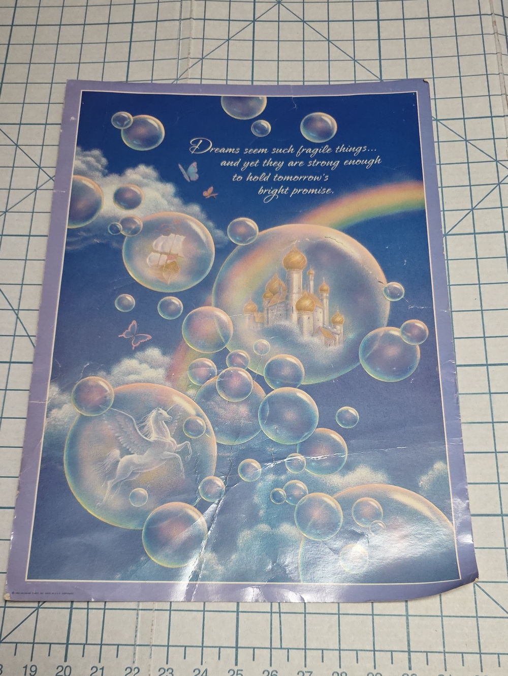 Dreams Seem Such Fragile Things...  1984 Hallmark Card, 14"x19.5"